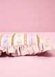 Floral Stripes Cushion with Ruffle