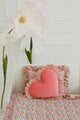 Velvet Heart Pillow with Frill Spring Garden