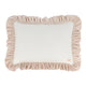 Decorative Velvet Pillow with Frills Caffe Latte