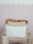 Decorative Velvet Pillow with Frills Caffe Latte