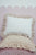Decorative Velvet Pillow with Frills Caffe Latte