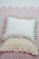 Decorative Velvet Pillow with Frills Caffe Latte