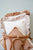 Decorative Velvet Pillow with Frills Caffe Latte