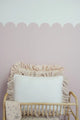 Decorative Velvet Pillow with Frills Caffe Latte