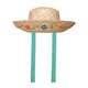 Embroidered Straw Hat Meadow Green Stripe