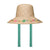 Embroidered Straw Hat Meadow Green Stripe