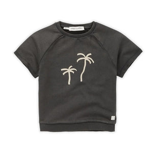 Palm Trees Baby Sweatshirt Tee Asphalt Black