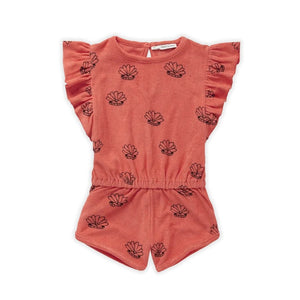 Stripes Baby Jumpsuit Coral Pink