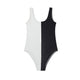 Two-Tone Swimsuit Black, White