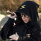Wizard Cloak with Glasses Black