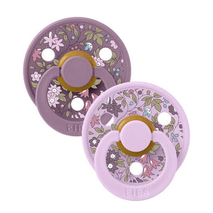 Bibs Liberty 2-Pacifiers Chamomile, Violet Sky 0/6 m