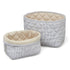 Quilted Storage Basket Set of 2 Stripes Blue, Praline