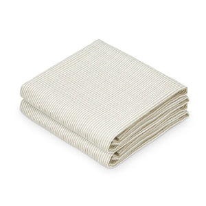 Muslin Cloth Printed Pack of 2 Classic Stripes Camel