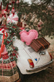 Heart Pillow with Frill Red Checkered