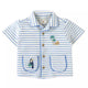 Ben Striped Jersey Resort Polo With Banana & Toucan Embroidery