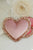 Velvet Heart Pillow with Frill Green Garden