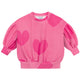 Hearts Puff Sweatshirt Pink