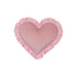 Cotton Velvet Pillow with Frill Pink Heart