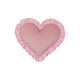 Cotton Velvet Pillow with Frill Pink Heart