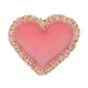 Velvet Heart Pillow with Frill Spring Garden