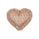 Velvet Heart Pillow with Frill Green Garden