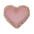 Velvet Heart Pillow with Frill Green Garden
