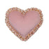 Velvet Heart Pillow with Frill Green Garden