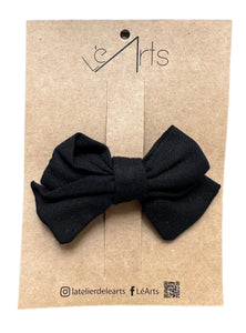 Mini Linen Hairpins Black