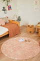 Washable Rug Round Dot Rose