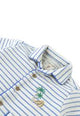 Ben Striped Jersey Resort Polo With Banana & Toucan Embroidery