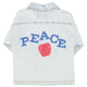 "Peace" Denim Jacket Washed Light Blue