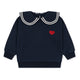 Lou Betty Baby Sweatshirt Heart Navy