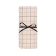 Baby Fitted Sheet Washed Cotton Mauve Pink Grid 70x140 cm
