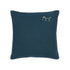 Embroidered Square Cushion French Linen Deep Blue 45x45 cm