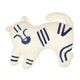 Tiger Embroidery Cushion Blue, Natural 40x32 cm