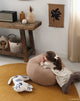 Tiger Embroidery Cushion Blue, Natural 40x32 cm