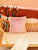 Soft Velvet Cushion with Fringe Light Pink