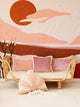 Soft Velvet Cushion with Fringe Light Pink