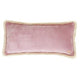 Soft Velvet Bolster with Fringe Light Pink