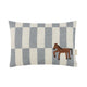 Vibes Rectangular Linen Cushion Blue Tiles Horse 33x22 cm