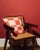 Stanley Square Linen Cushion Orange Tiles