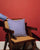 Stanley Square Linen Cushion Blue Thin Lines