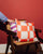 Stanley Square Linen Cushion Orange Tiles