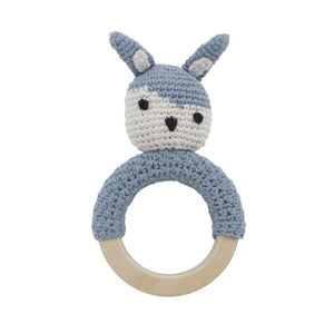 Crochet Rattle Siggy Blue