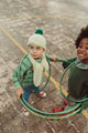Terry Cotton Sweatshirt Double Stripes Green