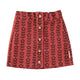 Black Flowers Short Skirt Bordeaux