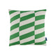 Stanley Square Linen Cushion Green Diagonal Tiles