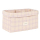 Stories Double Storage Basket Powder Mauve Checks 30x20x15 cm