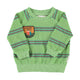 Terry Cotton Sweatshirt Double Stripes Green