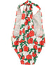 Red Roses Swimsuit Ecru